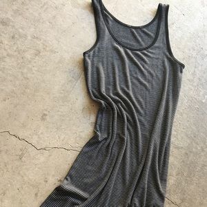 Simple Black & White Striped Tank Knit Dress